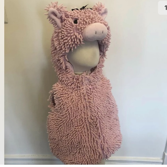Chenille Soft Squiggly Pig Piglet Deluxe Costume F Zip Toddler Baby Bubble NEW